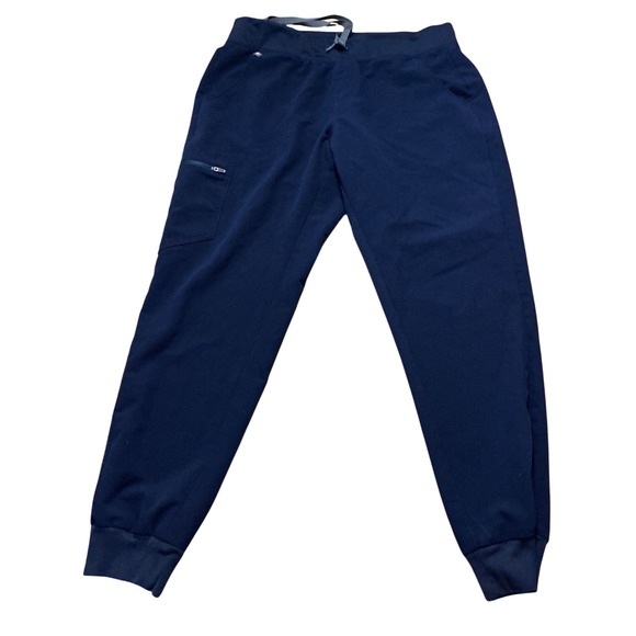FIGS Zamora Jogger Scrub Pants Navy Blue FIONx Yoga Waistband women's large - Picture 1 of 9